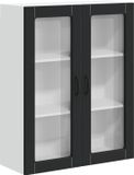 vidaXL Keukenwandkast LUCCA Zwart Bewerkt hout 80 x 31 x 100 cm