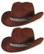 Merkloos 4x stuks cowboyhoed bruin volwassenen