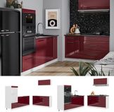 Vicco Keuken Fame-Line, Bordeauxrode hoogglans/Wit, 340 cm