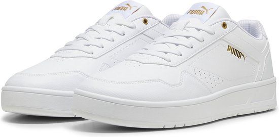 PUMA Court Classic Unisex Sneakers - PUMA White-PUMA Gold - Size 42
