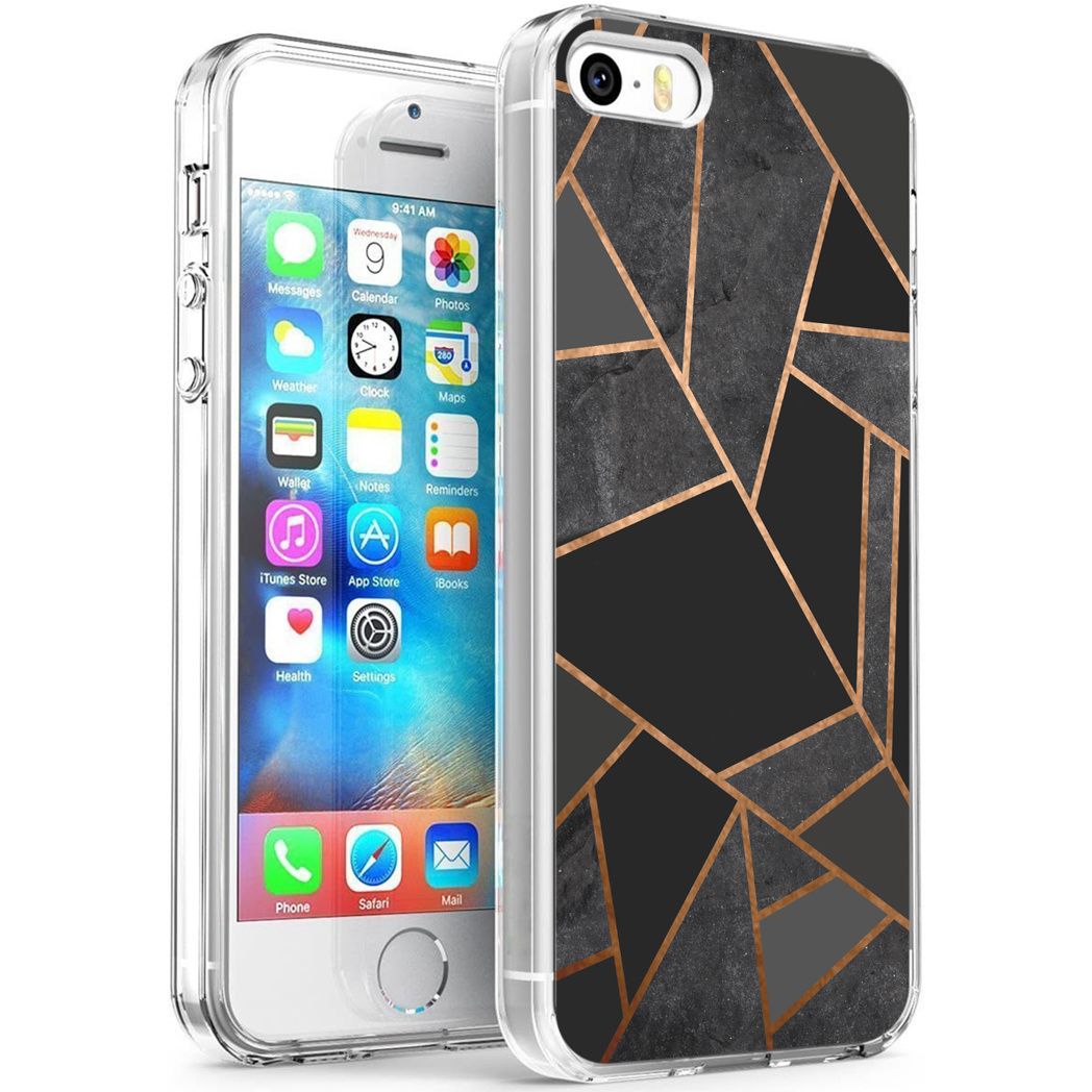 imoshion Design hoesje voor de iPhone 5 / 5s / SE - Grafisch Koper - Zwart / Goud