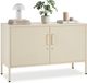 Tectake Armoire - Meuble TV - 100 x 42,5 x 65 cm - Crème