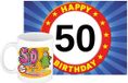 Bellatio Decorations Koffiemok 50 Jaar Vrouw Geel Keramiek