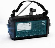 Merkloos Solar Noodradio - Opwindbaar en Op Batterijen - Blauw Design Voor Noodsituaties