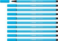 STABILO Pen 68 - Premium Viltstift - Neon Blauw - Doos 10 stuks