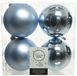 Decoris Boules de Noël - 4x pc - bleu clair - D10 cm - plastique