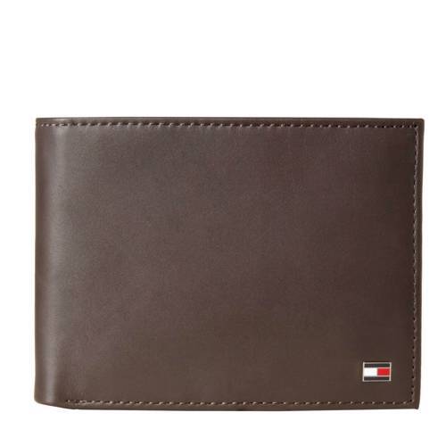 Tommy Hilfiger leren portemonnee ETON CC FLAP AND COIN POCKET Donkerbruin