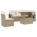 vidaXL 6-delige Loungeset met kussens, polyrattan, beige