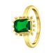 Lucardi Dames Stalen goldplated vintage ring vierkant groen