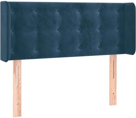 vidaXL Hoofdbord met randen 83x16x78/88 cm fluweel donkerblauw