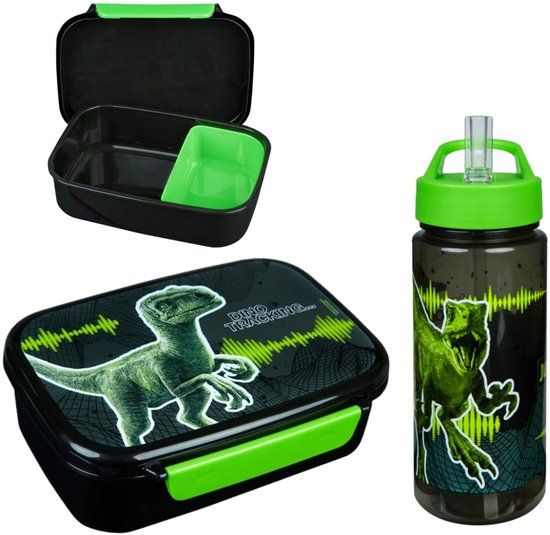 4KidsOnly Jurassic World lunchset; lunchbox en drinkfles