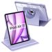 Fintie Case 360 graden draaibaar voor iPad Air 11 inch M3 (2025)/M2 (2024), iPad Air 5e / 4e generatie 10,9 inch - draaibare beschermingsstandaard, transparante achterkant met penhouder, (violet)