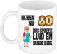 Bellatio Decorations Verjaardag cadeau mok 80 jaar - luid en duidelijk oma - bruin - 300 ml