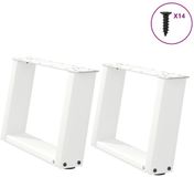 vidaXL Salontafelpoten - 2 stuks - U-vormig - 40x(30-31) cm - Staal - Wit