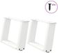 vidaXL Salontafelpoten - 2 stuks - U-vormig - 40x(30-31) cm - Staal - Wit