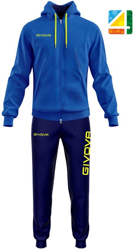 Givova Tuta King Cotone Terry (Poker) Unisex Blauw/Geel
