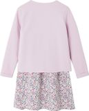 Vertbaudet Set - 2 delig - jurk - cardigan - meisjes - katoen - zachtpaars - gebloemd