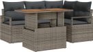 vidaXL Banc de jardin 5 pièces gris polyrattan
