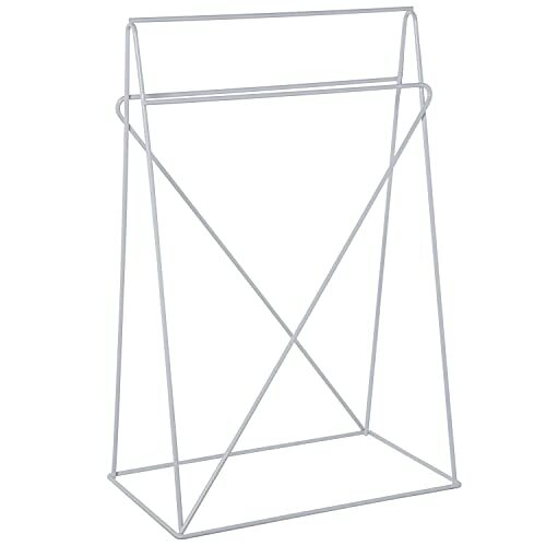 DRW Tafelstandaard van metaal, wit, 49 x 31 x 74 cm