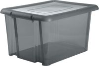 EDA Opbergbox 80L - grijs - stapelbaar - L56 x B50 x H36 cm - kunststof - Bak/doos met deksel