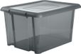 EDA Opbergbox 80L - grijs - stapelbaar - L56 x B50 x H36 cm - kunststof - Bak/doos met deksel
