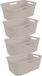 Rotho Brisen Set van 4 wasmanden 40l, Kunststof (PP) BPA-vrij, beige