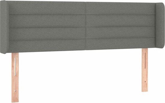vidaXL Hoofdbord Stof Donkergrijs 147x16x78/88 cm