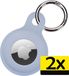LUQ AirTag Hoesje - Grijsblauw - 2 Stuks - Siliconen - Sleutelhanger