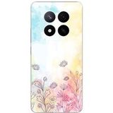 Xiaomi Siliconen hoesje - Compatibel met Xiaomi Redmi Note 14 Pro 5G, Xiaomi Redmi Note 14 Pro Plus 5G - ontwerp watercolor flowers