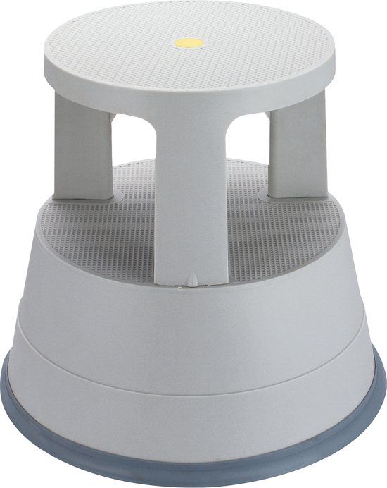 BRASQ Opstapkrukje Comfort Grijs ST200 - Verrijdbaar - Draagvermogen 150 kg - Opstapkruk - Opstapje - Opstapkrukje volwassenen - Olifantenvoet