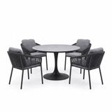 AVH-Collectie Flair Joshua dining tuinset 120xH75 cm 5 delig antraciet keramiek