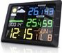 Bearware Weerstation met buitensensor, LCD-kleurendisplay, weersvoorspelling, luchtdruk, temperatuur en meer.