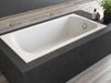 Badland CLASSIC SLIM ligbad 160 x 70 cm wit met styropor ombouw met bamboe badplank