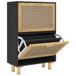 VidaXL Schoenenkast 52x25x80 cm bewerkt hout en rattan zwart