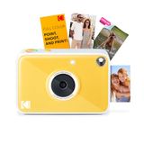 Kodak Printomatic+ Direct-Print Digitale Camera 10MP met RGB LED, print kleurenfoto’s op Zink 2x3” fotopapier – Geel