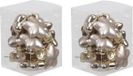 Merkloos / Sans marque Sterretjes 24x Sterretjes kersthangers/kerstballen licht champagne van glas - 4 cm - mat/glans - Kerstboomversiering