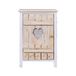 Rebecca Mobili Houten kast met 1 deur en hartgravure, Paulownia, wit bruin, 40 x 30,5 x 57 cm