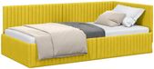 vidaXL Lit d'angle avec tête de lit, jaune, 100 cm x 200 cm, velours