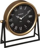 Atmosphera Tafelklok Roma - Goud/Zwart - H26 cm - Dia 21 cm