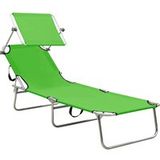 Maison Exclusive - Fauteuil pliant avec auvent, acier, vert pomme