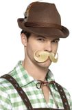 Smiffys Tiroler hoed donker bruin - Oktoberfest - Tirol - Met veer