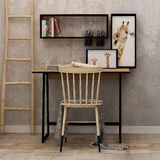 The Homemania Bureau & boekenkast, bureau & plank Khaleesi frame: Sapphire eiken, poten: zwart mat