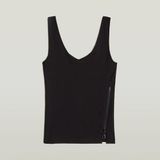 G-Star Asymmetrical Zip Slim Tank Top Dames XXS Zwart