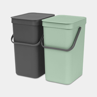 Brabantia Sort & Go Inbouw Prullenbak - 2 x 12 liter - Jade Green/Grey
