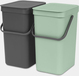 Brabantia Sort & Go Inbouw Prullenbak - 2 x 12 liter - Jade Green/Grey
