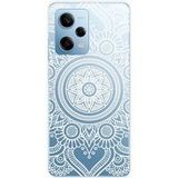 Xiaomi Bedrukt siliconen hoesje compatibel met Xiaomi Redmi Note 12 Pro 5G, Xiaomi Poco X5 Pro Mandala blanc