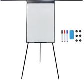 Merkloos Relaxdays Flipover Whiteboard - Hoogte Verstelbaar - 100x70 cm - Zwart
