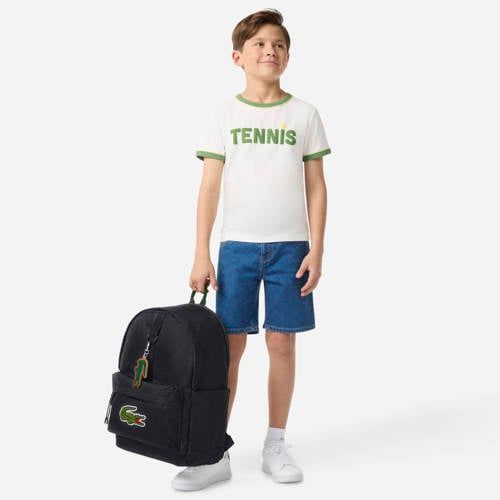 Lacoste katoenen rugzak met logo - zwart