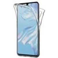 Phonillico® Hoesje voor Huawei P30 - Transparant Volledige siliconen TPU Gel Hoesje Twee delen Voor Achter In elkaar grijpende