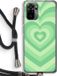 Case Company® - Xiaomi Redmi Note 10 Pro Case with Cord - Heart Green - Black Cord - Back Cover